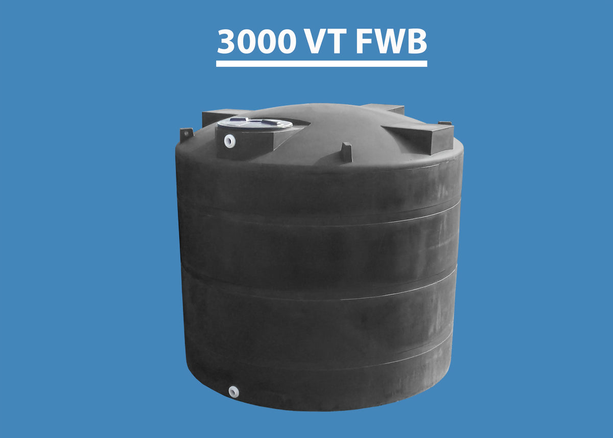Black 3000 Gallon FDA Approved Water Storage