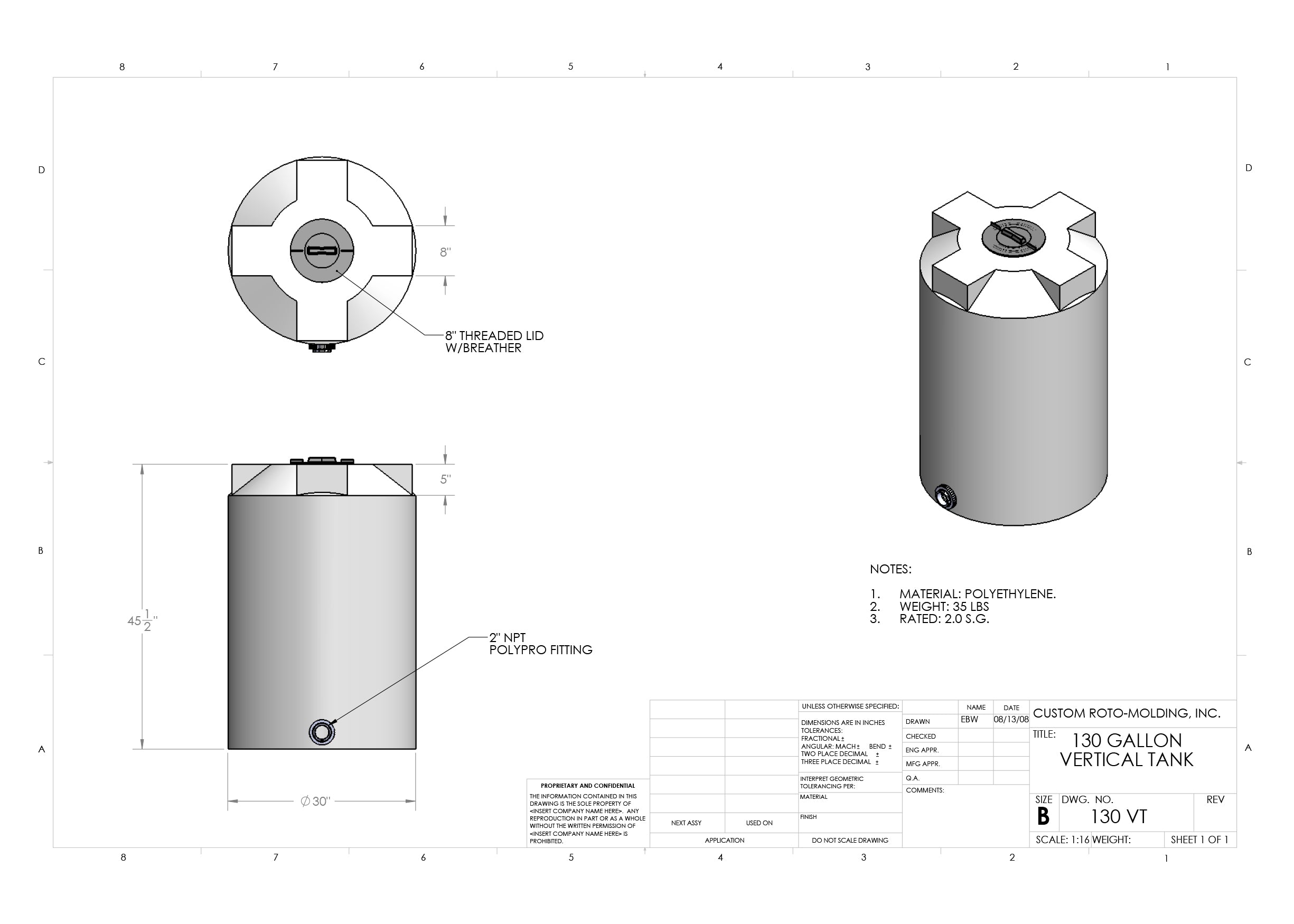 130 Gallon Drawing || All About Tanks