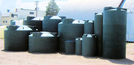 3000 Gallon Vertical Water Harvesting, Water Storage Poly Storage Tank. Available in Dark Green, Dark Blue and Black