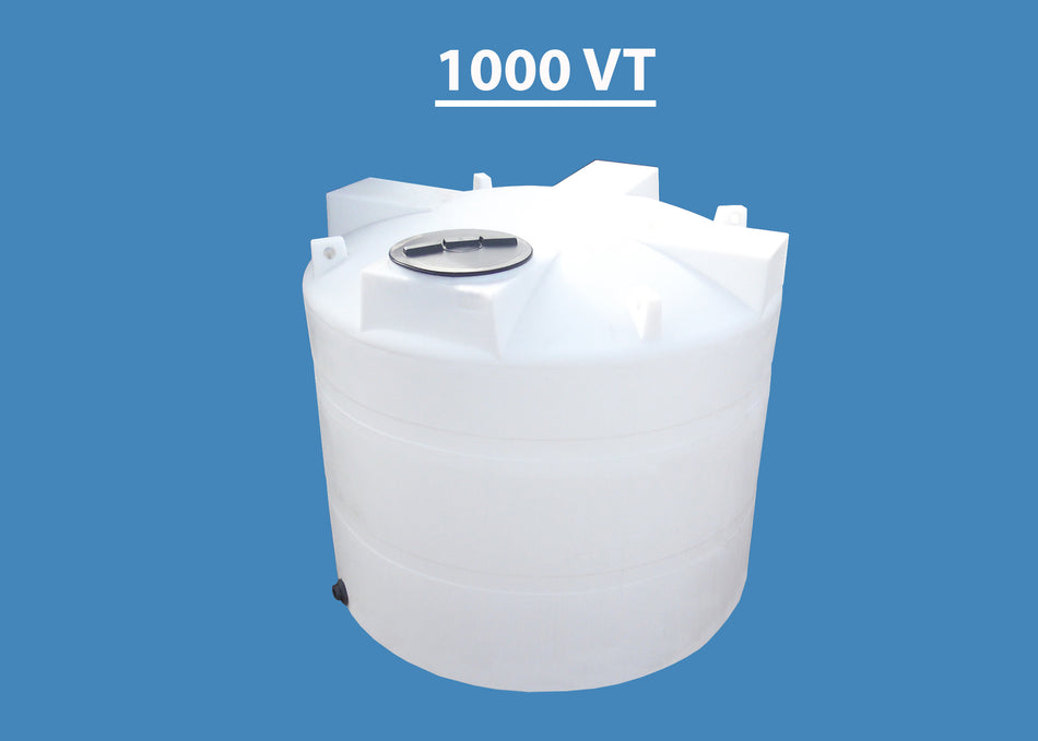 1000 Gallon Industrial Grade Vertical Tank Heavy Duty (HDPE)