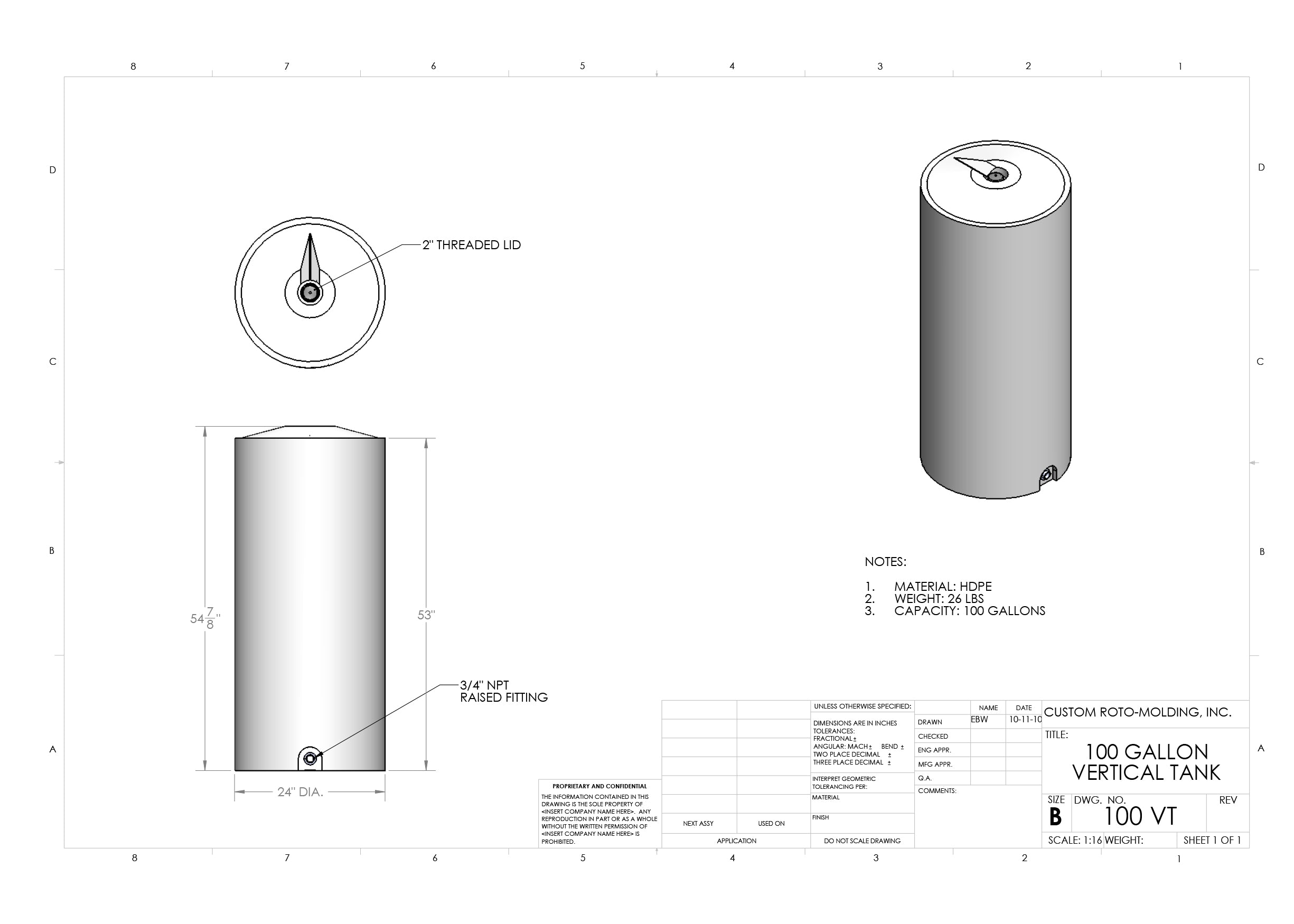 Bể đứng 100 gallon có 2 nắpBể đứng 100 gallon có 2 nắp  