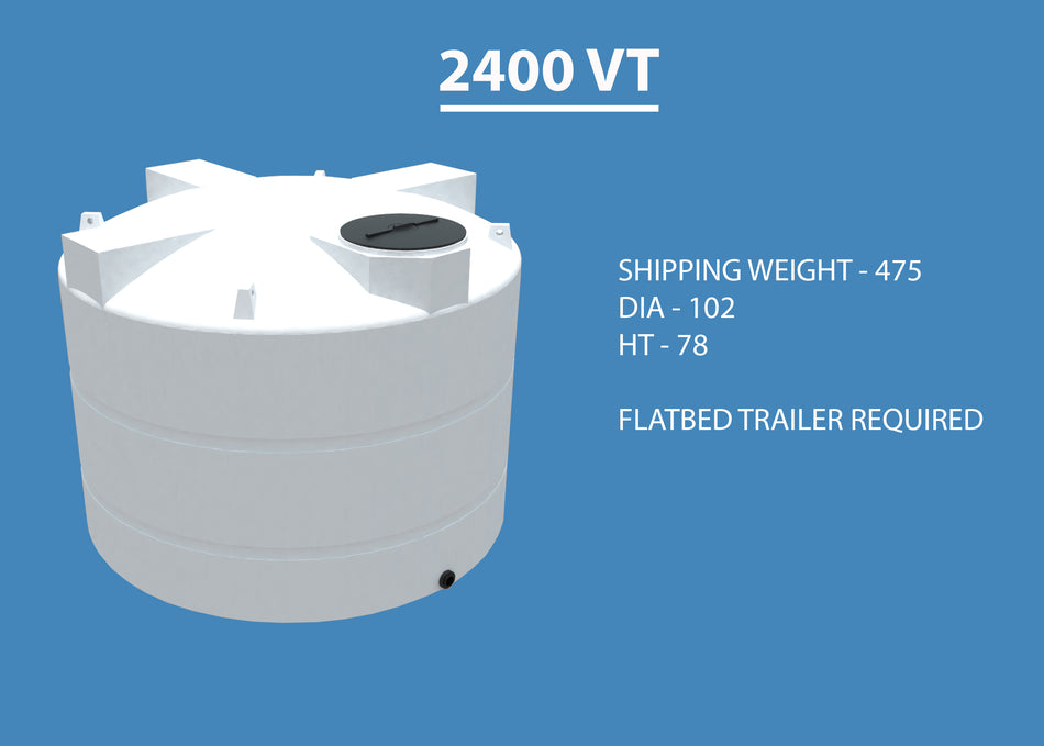 Shipping 2400 Gallon Vertical Tank