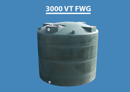 3000 Gallon Vertical Water Harvesting, Water Storage Poly Storage Tank. Available in Dark Green, Dark Blue and Black